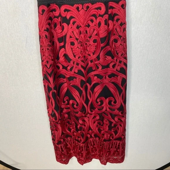 Foxiedox Red and Black Embroidered Dress Sz 2 New! - Picture 10 of 16